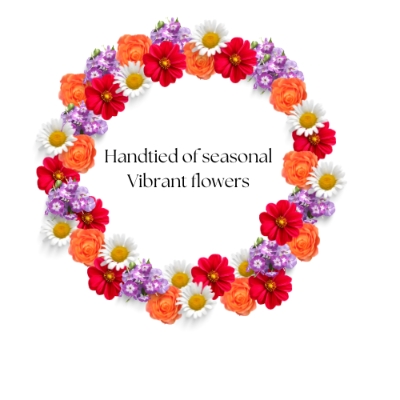 Florist choice handtied of seasonal vibrant flowers