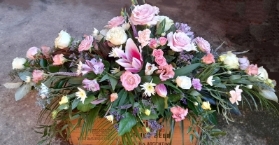 Pink and Lilac casket Spray